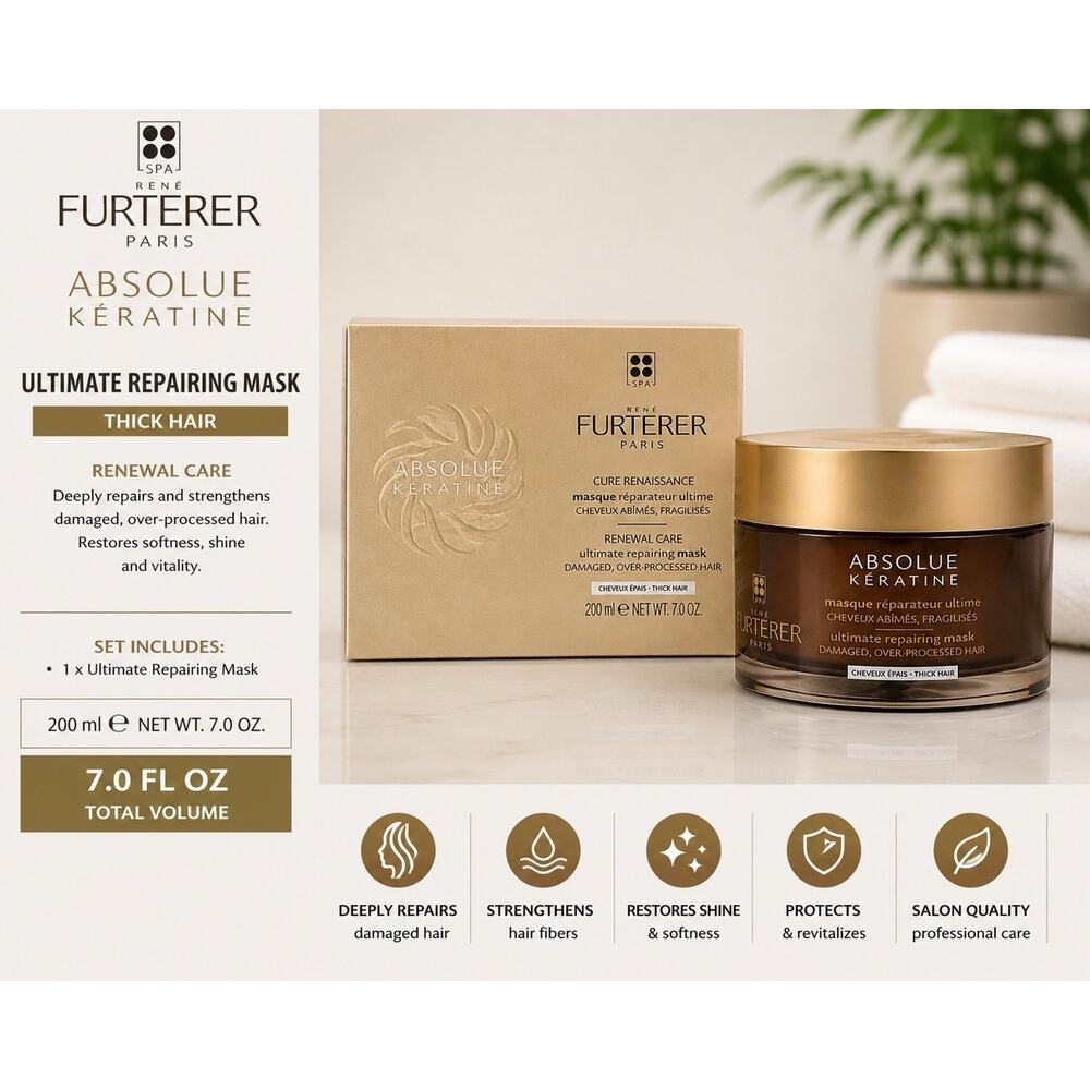 Rene Furterer Absolue Keratine Ultimate Repairing Mask 7.0 Fl Oz 200ml
